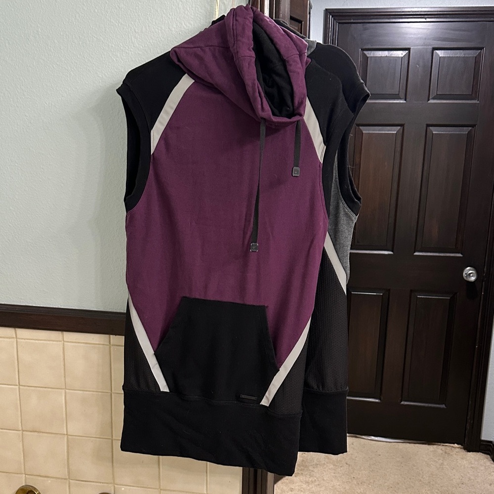 Blanc Noir Purple and Black Hoodie